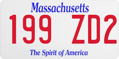 MA license plate 199ZD2