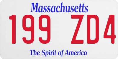MA license plate 199ZD4