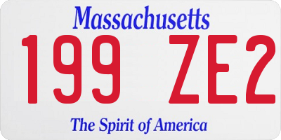 MA license plate 199ZE2