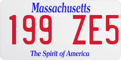 MA license plate 199ZE5