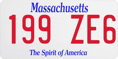 MA license plate 199ZE6