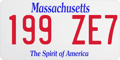 MA license plate 199ZE7