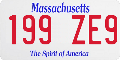 MA license plate 199ZE9