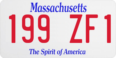 MA license plate 199ZF1
