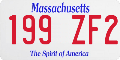 MA license plate 199ZF2
