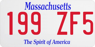 MA license plate 199ZF5