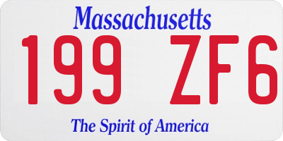 MA license plate 199ZF6