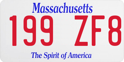 MA license plate 199ZF8