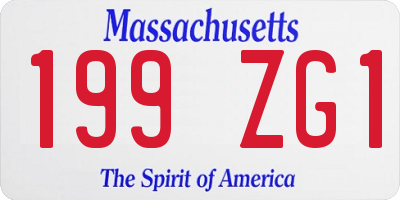 MA license plate 199ZG1