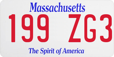 MA license plate 199ZG3