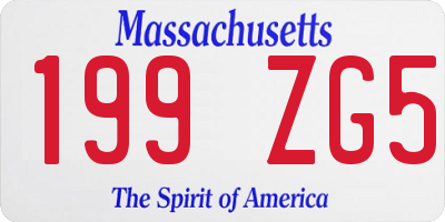 MA license plate 199ZG5