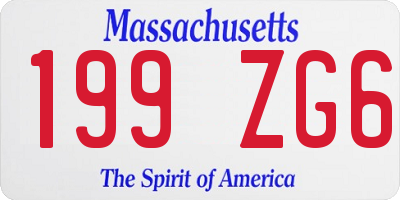 MA license plate 199ZG6