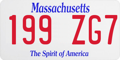 MA license plate 199ZG7