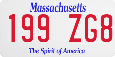 MA license plate 199ZG8