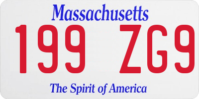 MA license plate 199ZG9