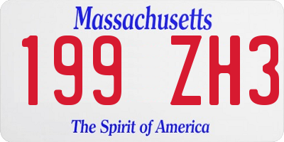 MA license plate 199ZH3