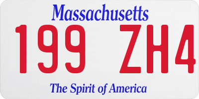 MA license plate 199ZH4