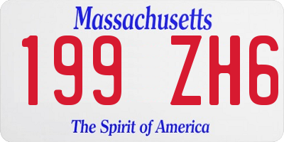 MA license plate 199ZH6