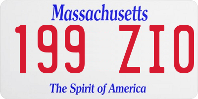 MA license plate 199ZI0