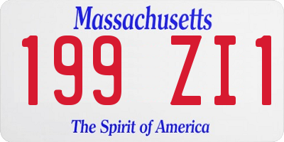 MA license plate 199ZI1