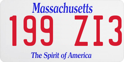 MA license plate 199ZI3