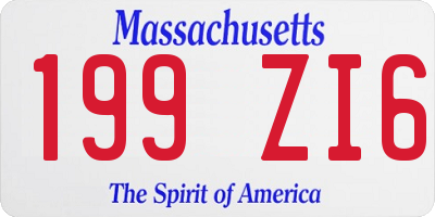 MA license plate 199ZI6