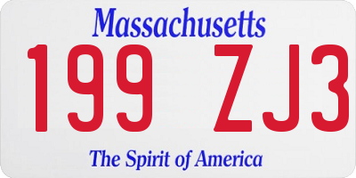 MA license plate 199ZJ3