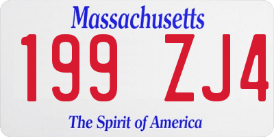 MA license plate 199ZJ4