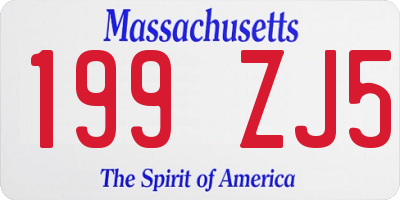 MA license plate 199ZJ5