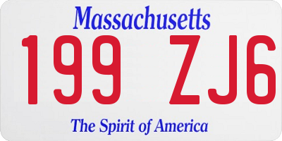 MA license plate 199ZJ6