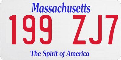 MA license plate 199ZJ7
