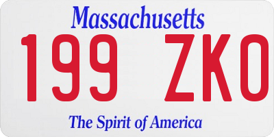 MA license plate 199ZK0