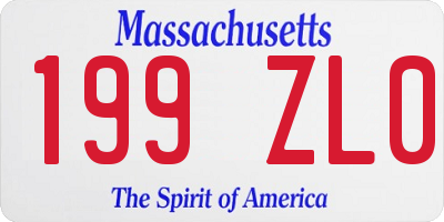 MA license plate 199ZL0