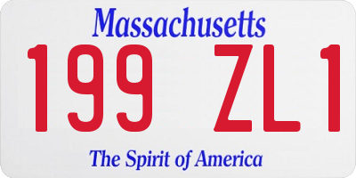 MA license plate 199ZL1