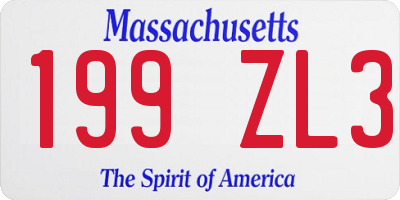 MA license plate 199ZL3