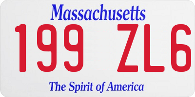 MA license plate 199ZL6