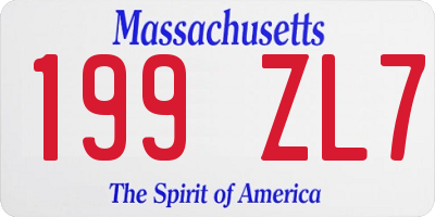 MA license plate 199ZL7