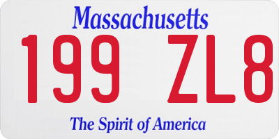 MA license plate 199ZL8