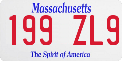 MA license plate 199ZL9
