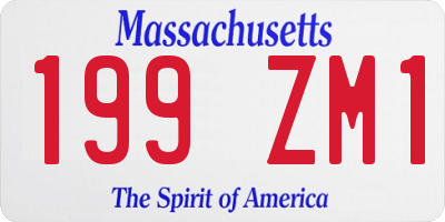 MA license plate 199ZM1