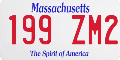 MA license plate 199ZM2