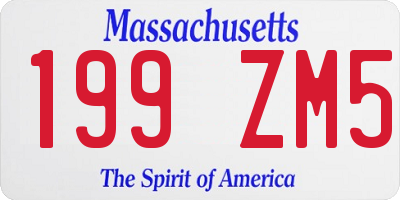 MA license plate 199ZM5