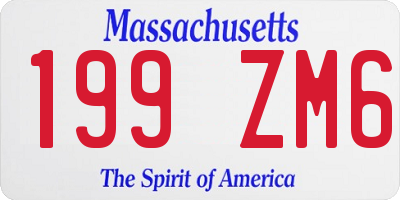 MA license plate 199ZM6
