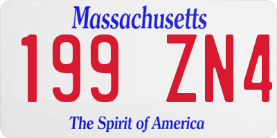 MA license plate 199ZN4
