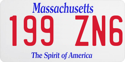 MA license plate 199ZN6