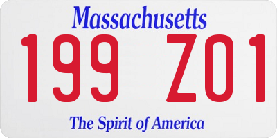 MA license plate 199ZO1