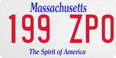 MA license plate 199ZP0