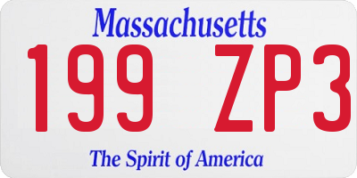 MA license plate 199ZP3