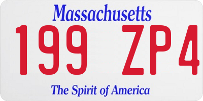 MA license plate 199ZP4