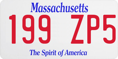 MA license plate 199ZP5
